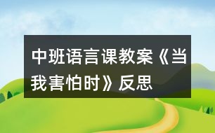 中班語言課教案《當(dāng)我害怕時》反思