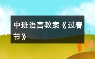 中班語言教案《過春節(jié)》