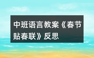 中班語(yǔ)言教案《春節(jié)貼春聯(lián)》反思