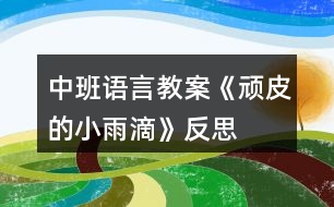 中班語(yǔ)言教案《頑皮的小雨滴》反思