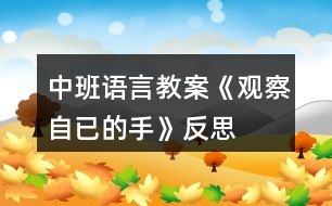 中班語言教案《觀察自已的手》反思