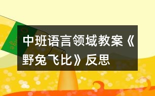 中班語言領域教案《野兔飛比》反思