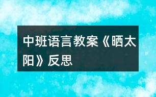 中班語(yǔ)言教案《曬太陽(yáng)》反思