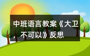 中班語言教案《大衛(wèi)，不可以》反思