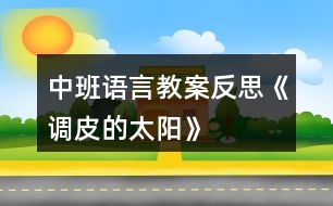 中班語言教案反思《調(diào)皮的太陽》