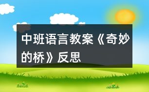 中班語(yǔ)言教案《奇妙的橋》反思