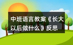 中班語言教案《長大以后做什么》反思