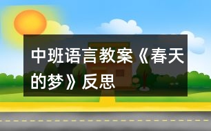 中班語言教案《春天的夢》反思