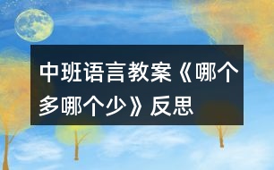 中班語言教案《哪個多哪個少》反思