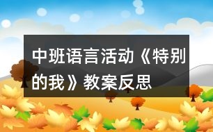 中班語(yǔ)言活動(dòng)《特別的我》教案反思