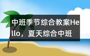 中班季節(jié)綜合教案：Hello，夏天（綜合）中班