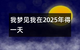 我夢(mèng)見我在2025年得一天