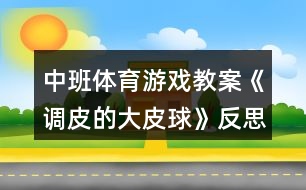 中班體育游戲教案《調皮的大皮球》反思