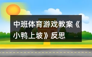 中班體育游戲教案《小鴨上坡》反思