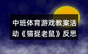 中班體育游戲教案活動(dòng)《貓捉老鼠》反思