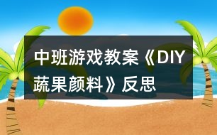 中班游戲教案《DIY蔬果顏料》反思