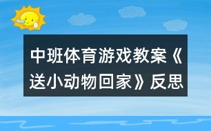 中班體育游戲教案《送小動物回家》反思