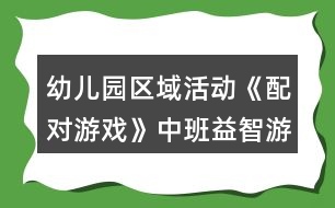 幼兒園區(qū)域活動《配對游戲》中班益智游戲教案