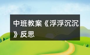 中班教案《浮浮沉沉》反思