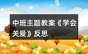 中班主題教案《學(xué)會(huì)關(guān)愛》反思