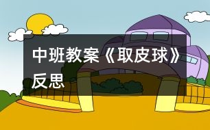 中班教案《取皮球》反思