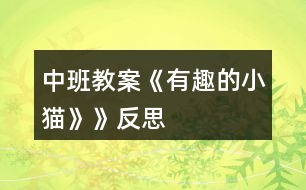 中班教案《有趣的小貓》》反思