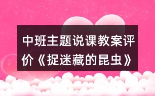 中班主題說(shuō)課教案評(píng)價(jià)《捉迷藏的昆蟲(chóng)》反思