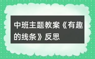 中班主題教案《有趣的線條》反思