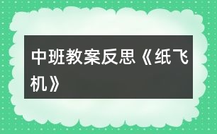 中班教案反思《紙飛機》