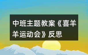 中班主題教案《喜羊羊運動會》反思