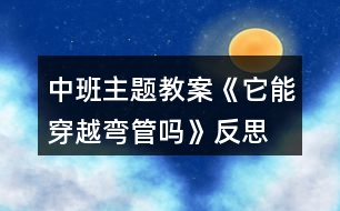 中班主題教案《它能穿越彎管嗎》反思