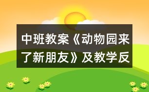 中班教案《動物園來了新朋友》及教學(xué)反思