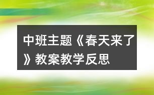 中班主題《春天來了》教案教學反思