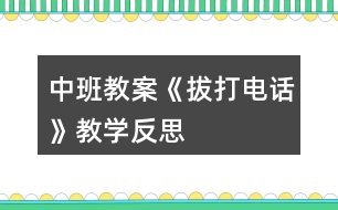 中班教案《拔打電話》教學反思