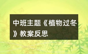 中班主題《植物過冬》教案反思