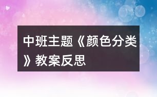 中班主題《顏色分類(lèi)》教案反思