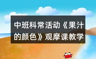 中班科?；顒?dòng)《果汁的顏色》觀摩課教學(xué)設(shè)計(jì)