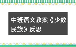 中班語(yǔ)文教案《少數(shù)民族》反思