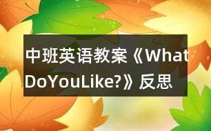 中班英語(yǔ)教案《WhatDoYouLike?》反思