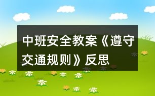 中班安全教案《遵守交通規(guī)則》反思