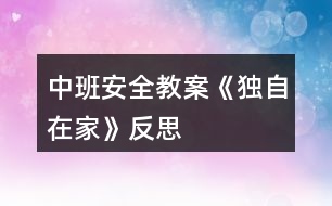 中班安全教案《獨自在家》反思