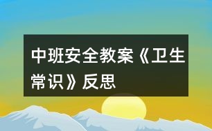 中班安全教案《衛(wèi)生常識》反思