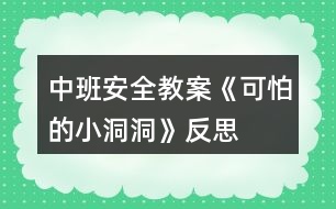 中班安全教案《可怕的小洞洞》反思