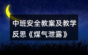 中班安全教案及教學反思《煤氣泄露》