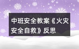 中班安全教案《火災(zāi)安全自救》反思