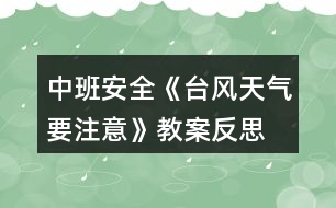 中班安全《臺風(fēng)天氣要注意》教案反思