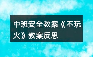 中班安全教案《不玩火》教案反思