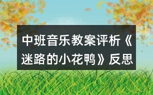 中班音樂教案評(píng)析《迷路的小花鴨》反思