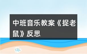 中班音樂(lè)教案《捉老鼠》反思