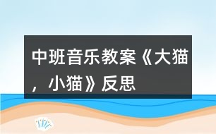 中班音樂(lè)教案《大貓，小貓》反思